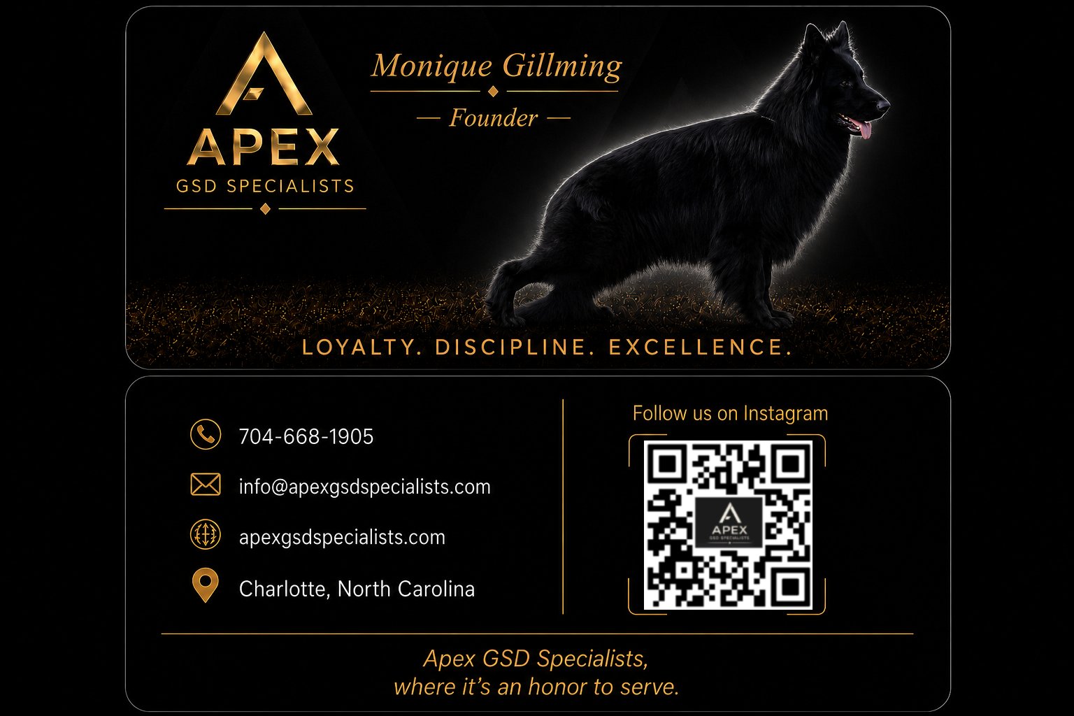 Apex GSD Specialists — Monique Gillming, Founder